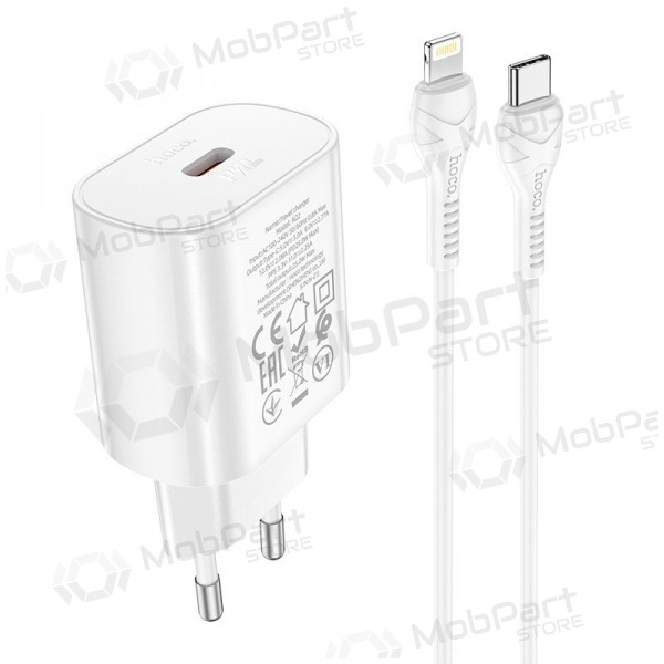 Puhelinlaturi Hoco N22 25 W USB-C Lightning-kaapelilla 1 m valkoinen