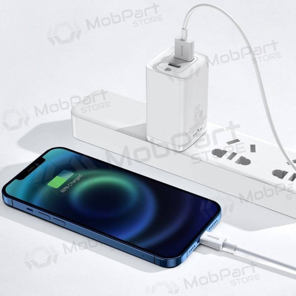 USB kaapeli Baseus Superior Lightning 2.4A 0.25m (valkoinen) CALYS-02