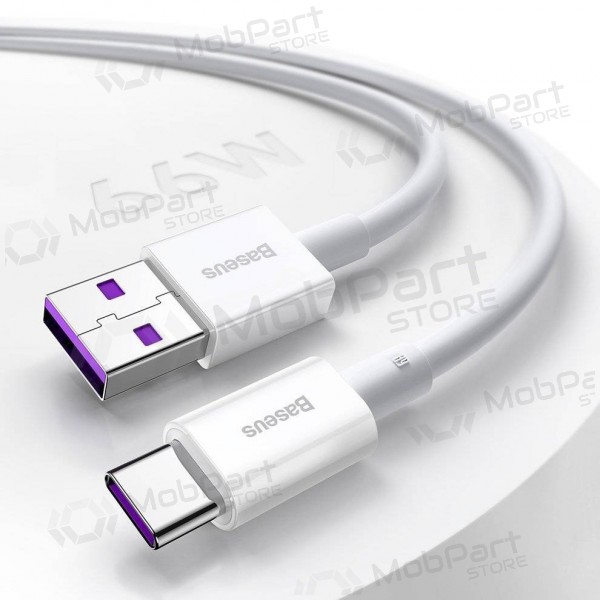 USB kaapeli Baseus Superior iš USB į Type-C 66W 2.0m valkoinen CATYS-A02