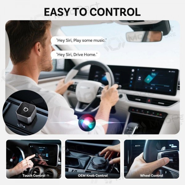 Langaton CarPlay / Android Auto -adapteri Ottocast Mini Cube CP88-T3 musta