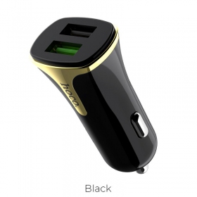 Laturi automobilinis Hoco Z31 Quick Charge 3.0 (3.4A) x 2 USB (musta)