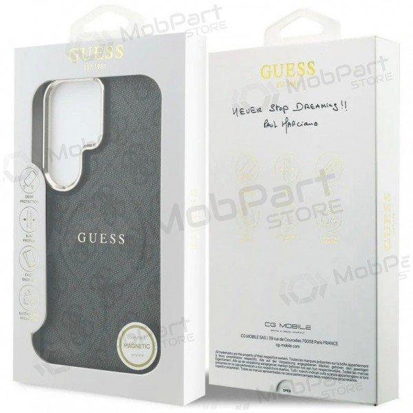 Samsung Galaxy S26 Ultra kotelo - Guess PU Leather 4G Gold Frame Magnetic (musta)