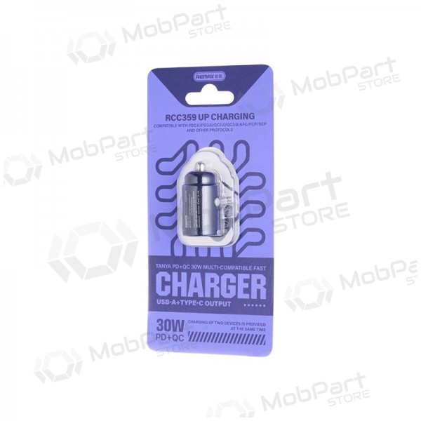 Autolaturi Remax RCC359 30 W USB-C + USB-A musta