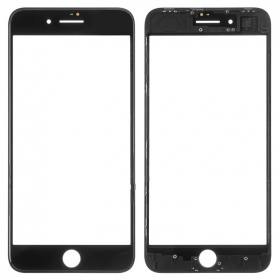 Apple iPhone 8 Plus Näytön lasi kehyksellä (musta) (for screen refurbishing) - Premium