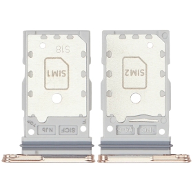 Samsung Galaxy S25, S25+ Dual SIM kortin pidike (pinkki / kultainen) (alkuperäinen)