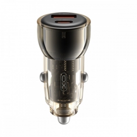 Autolaturi XO CC60 USB-A/USB-C 60W musta