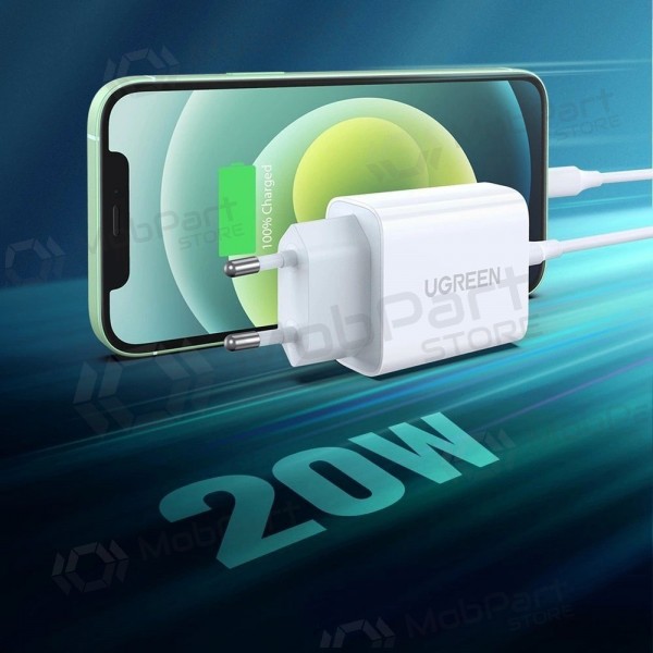 Laturi buitinis Ugreen CD137 USB-C 20W 3A valkoinen
