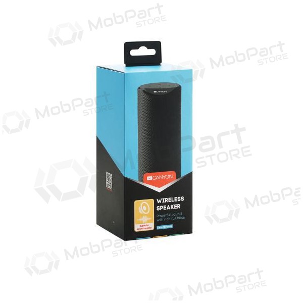 Bluetooth kannettava yläkaiutin CANYON CNS-CBTSP5 (MicroSD, AUX, BT V5.0, 1200mAh) (musta)