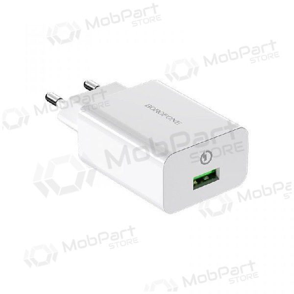 Laturi BOROFONE BA21A Long journey QC3.0 USB 18W (3.6V-6.5V/3A, 6.6V-9V/2A, 9.1V-12V/1.5A) (valkoinen)