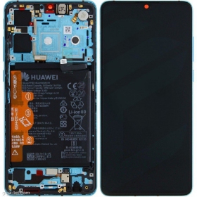 Huawei P30 (new version 2021) näyttö (Aurora) (kehyksellä ja paristo) (service pack) (alkuperäinen)