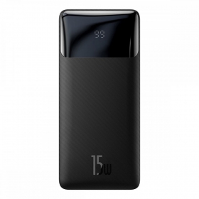 Ulkoinen paristo Power Bank Baseus Bipow Type-C PD+2xQuick Charge 3.0 15W 10000mAh musta PPBD050001