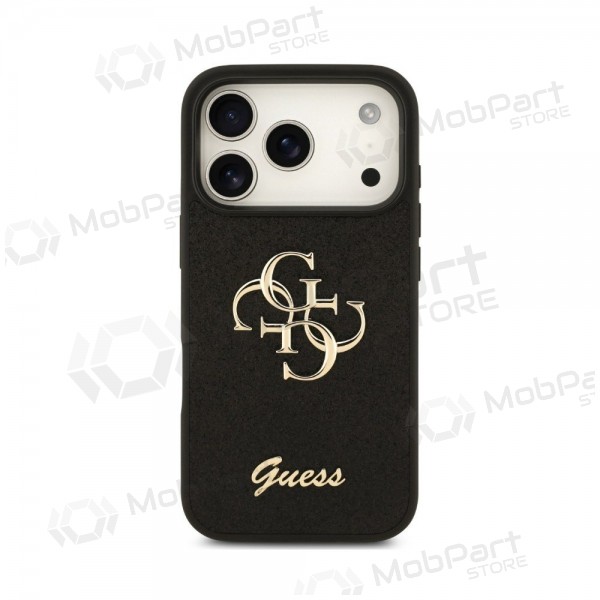 Apple iPhone 18 Pro Max kotelo - Guess PU Fixed Glitter 4G Metal Logo (musta)
