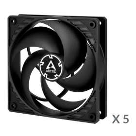 ARCTIC P12 korpuso ventiliatoriai, 3-pin, 120mm, 5kpl., juodi
