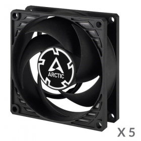 ARCTIC P8 Silent ypač tylūs korpuso ventiliatoriai, 3-pin, 80mm, juodi, 5 kpl.