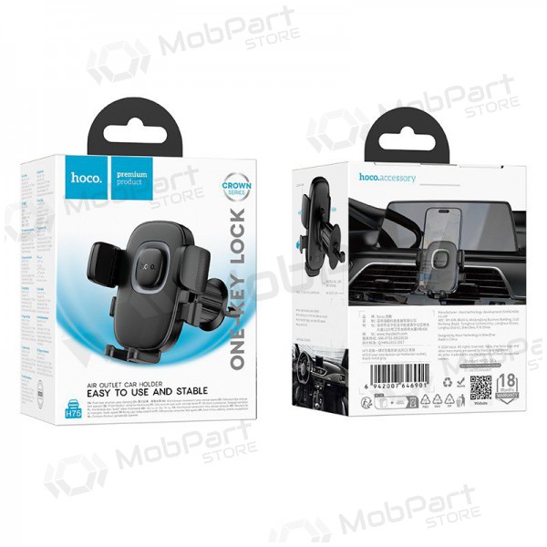 Auton matkapuhelinpidike Hoco H75 (air vent) musta