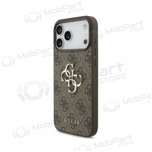 Apple iPhone 18 Pro kotelo - Guess PU 4G Metal Logo (ruskea)
