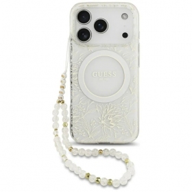 Apple iPhone 18 Pro Max kotelo - Guess IML Flowers Allover Strap MagSafe