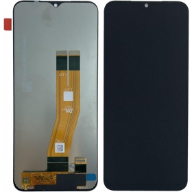 Ekranas Samsung A145 A14 4G 2023 su lietimui jautriu stikliuku Black alkuperäinen (service pack)