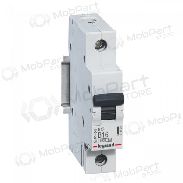 Pienoiskatkaisija MCB RX3 Legrand 419136 (16A, 1P, 230V, 6kA)