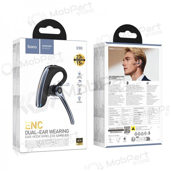 Bluetooth-handsfree Hoco E90 ENC USB-C musta
