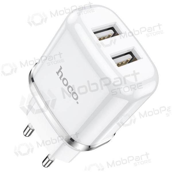 Laturi Hoco N4 2 USB-liitännällä (2.4A) (valkoinen)