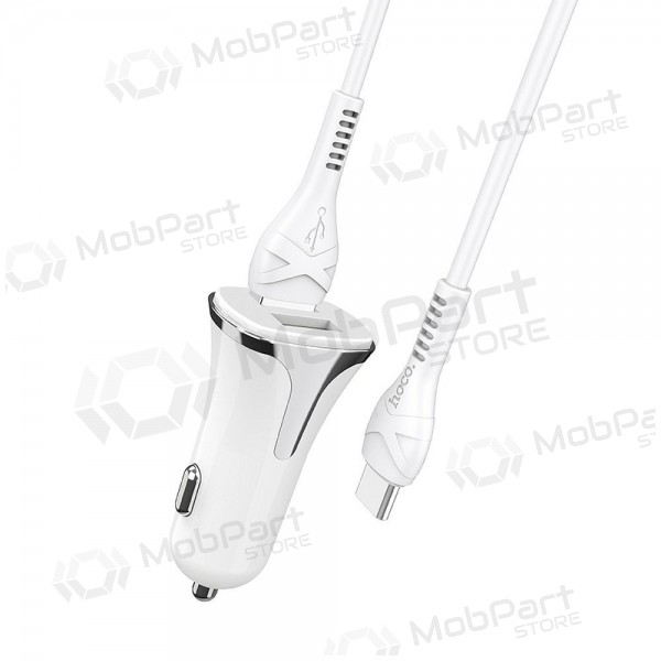 Laturi automobilinis Hoco Z31 Quick Charge 3.0 (3.4A) x 2 USB + Type-C (valkoinen)