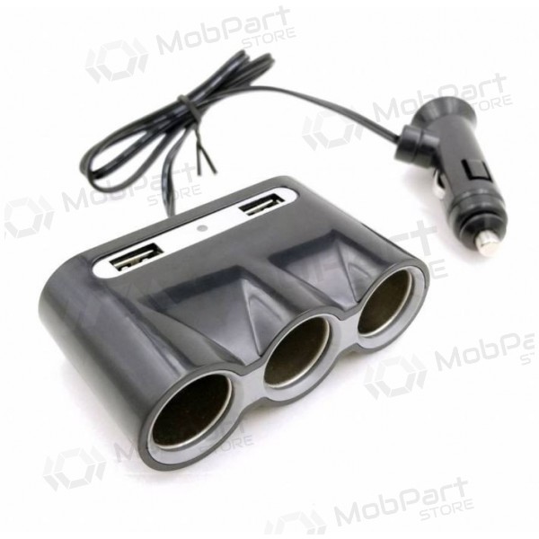 Autolaturi OMEGA TRIPLE OUC913 (2xUSB 2.4A) (musta)