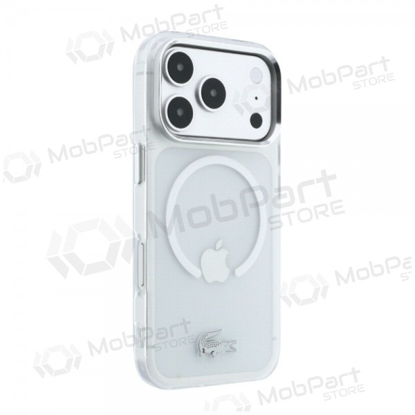 Apple iPhone 18 Pro Max kotelo - Lacoste IML Frosted Petit Pique Metal Logo MagSafe (läpinäkyvä)