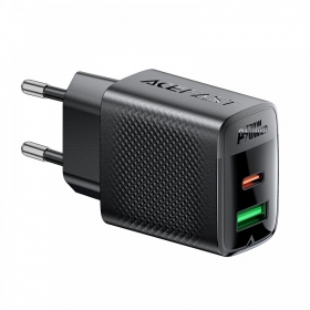 Laturi Acefast A98 30W GaN USB-C/USB-A musta
