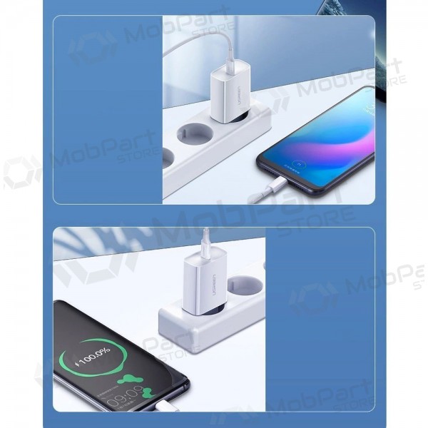 Laturi buitinis Ugreen CD137 USB-C 20W 3A valkoinen