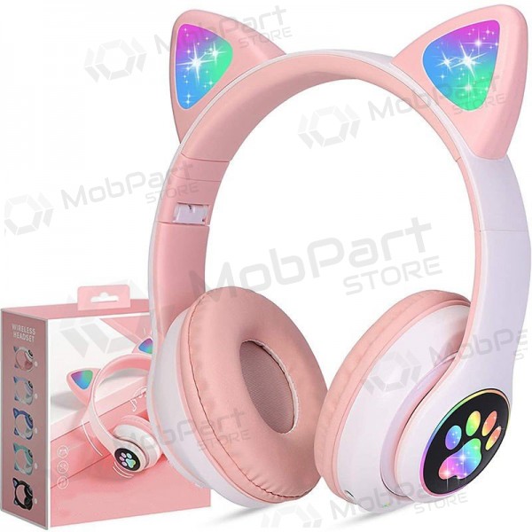 Langattomat Cat Glow -kuulokkeet korvan päällä mikrofonilla USB-C + 3,5 mm