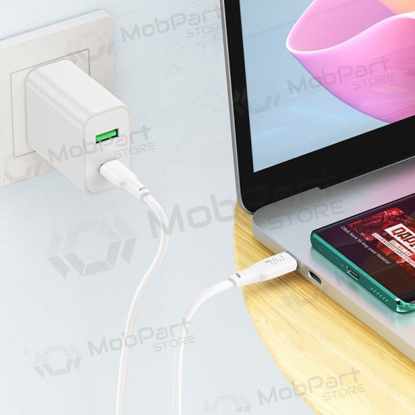 USB-C-kaapeli Hoco X93 USB-C–USB-C 1 m 100 W valkoinen