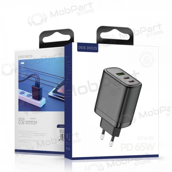 Laturi Dux Ducis C110 2xPD + Quick Charge 3.0 (musta)