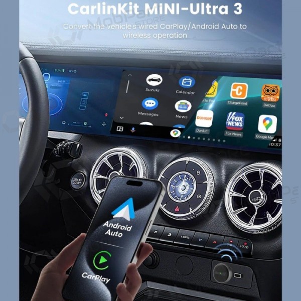 CarPlay-sovitin Carlinkit Mini Ultra3 langaton Android Auto musta