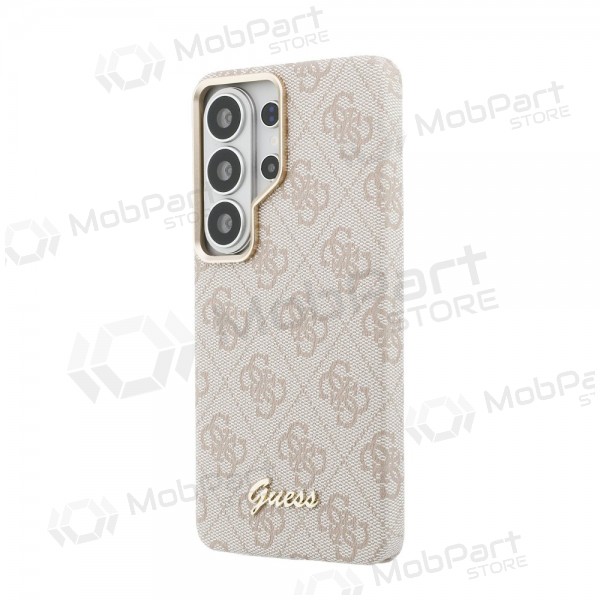 Samsung Galaxy S26 Ultra kotelo - Guess PU 4G Script Metal Logo Magnetic (vaaleanpunainen)