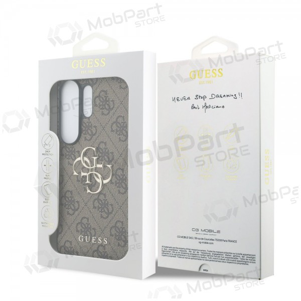 Samsung Galaxy S26 Ultra kotelo - Guess PU 4G Metal Logo (ruskea)