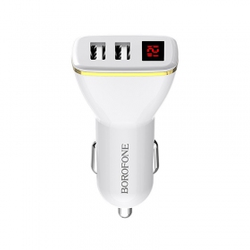 Laturi automobilinis Borofone BZ11 x 2 USB (2.1A) (musta)