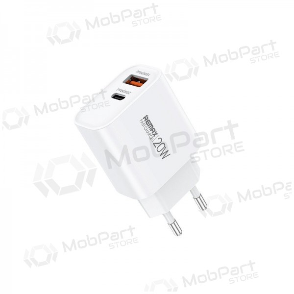 Puhelinlaturi Remax RP-U120 20 W USB-C + USB-A valkoinen