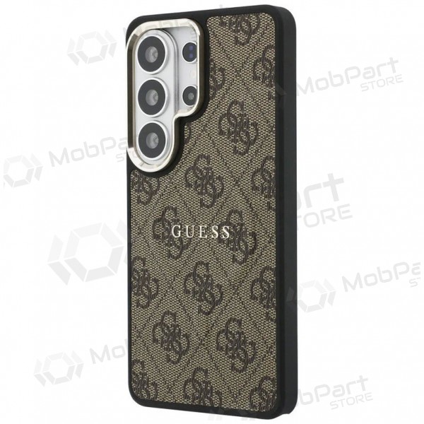 Samsung Galaxy S26 Ultra kotelo - Guess PU Leather 4G Gold Frame Magnetic (ruskea)