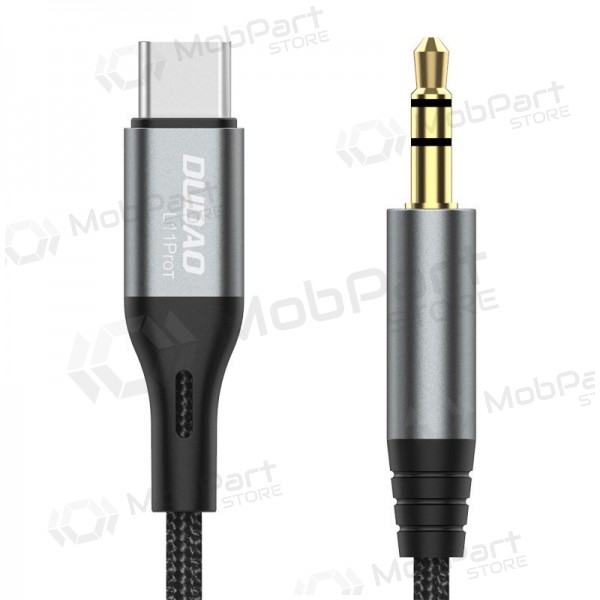 Dudao L11ProT USB-C–3,5 mm -äänikaapeli 1 m musta