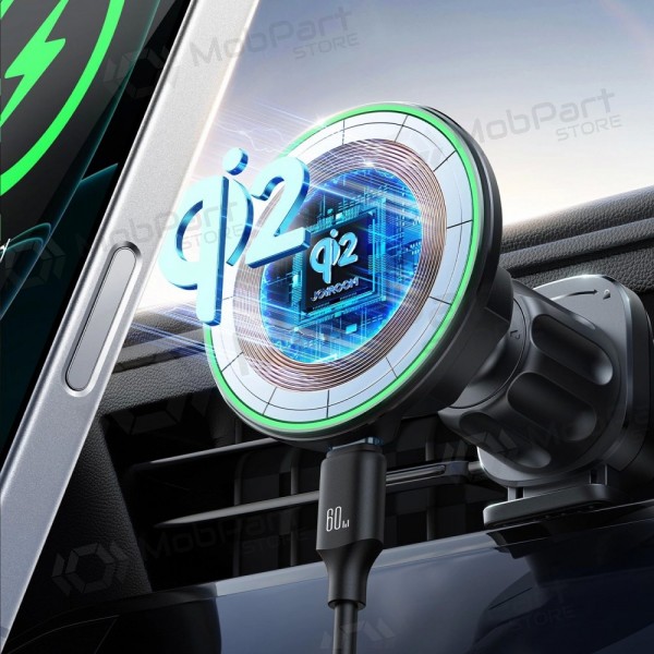 Automobilinis laikiklis-laturi Joyroom JR-ZS412 Qi2 MagSafe 15W musta