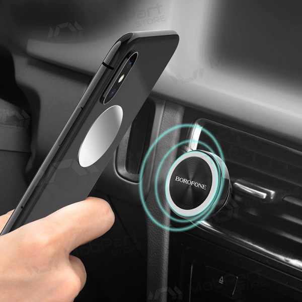 Automobilinis Yleinen telefono laikiklis Borofone BH6, tvirtinamas ant ventiliacijos grotelių, magnetinis, musta