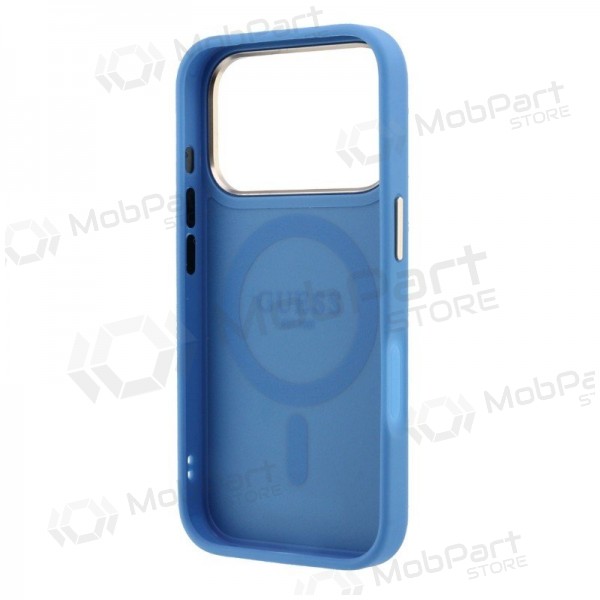 Apple iPhone 18 Pro kotelo - Guess PU 4G Ring Stand MagSafe (sininen)