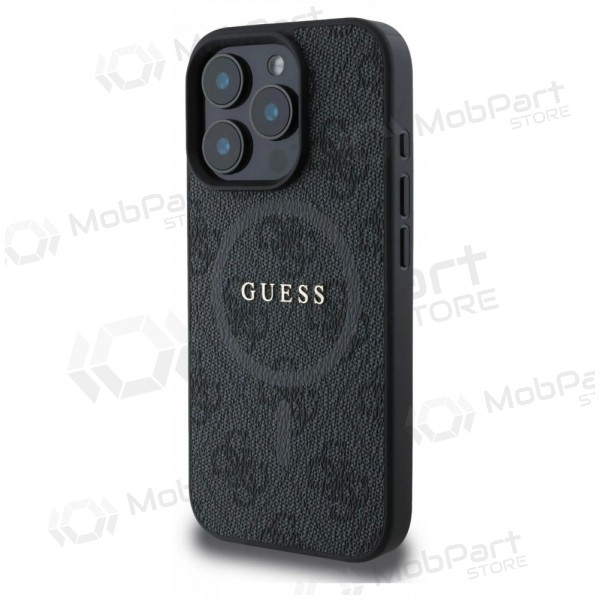 Apple iPhone 16 Pro Max - Guess PU Leather 4G Colored Ring MagSafe -kotelo (musta)