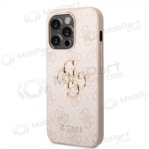 Apple iPhone 14 Pro Max kotelo - Guess PU 4G Metal Logo (vaaleanpunainen)