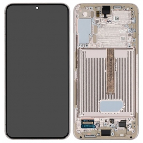 Ekranas Samsung S906 S22 Plus su lietimui jautriu stikliuku ja rėmeliu White/Cream/Sky Blue alkuperäinen (service pack)