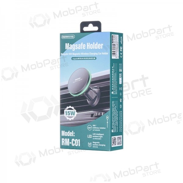 Automobilinis laikiklis-laturi Remax RM-C01 MagSafe 15W musta