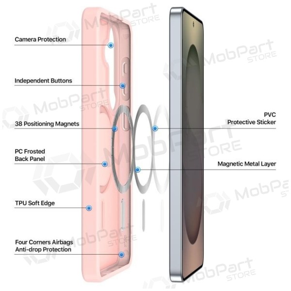 Samsung Galaxy S26+ kotelo - Dux Ducis Yind MagSafe (vaaleanpunainen)