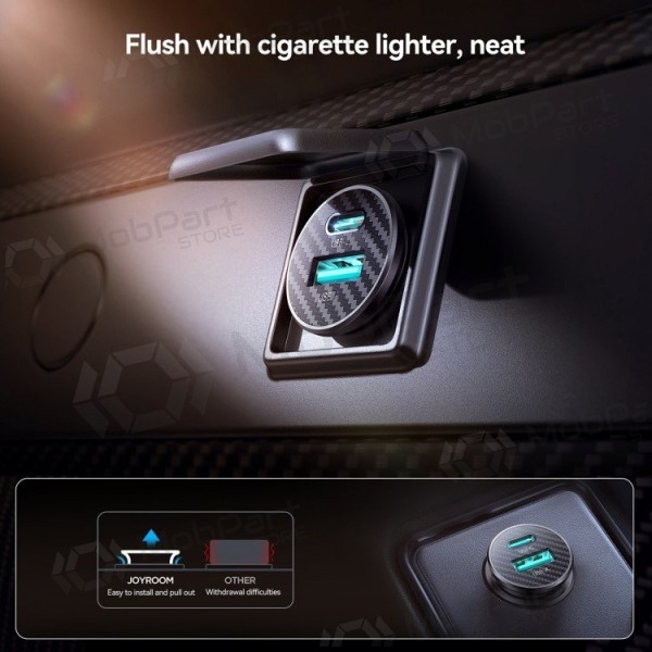 Autolaturi Joyroom JR-CCN16 USB-A/USB-C 15W musta