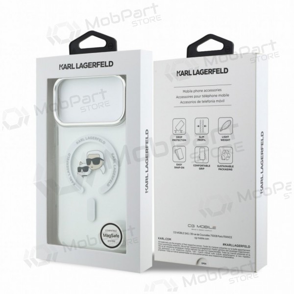 Apple iPhone 18 Pro Max - Karl Lagerfeld IML K&CH Heads Metal Frame MagSafe -kotelo (läpinäkyvä)